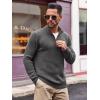 imageRuncati Mens QuarterZip Pullover Sweater Casual Mock Neck Winter Warm Ribbed Polo SweatersDark Gray