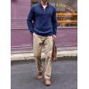 imageRuncati Mens QuarterZip Pullover Sweater Casual Mock Neck Winter Warm Ribbed Polo SweatersNavy