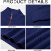 imageRuncati Mens QuarterZip Pullover Sweater Casual Mock Neck Winter Warm Ribbed Polo SweatersNavy