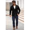 imageRuncati Mens Shawl Collar Cardigan Sweater Button Down Ribbed Knit Sweaters Chunky Casual Cardigan with PocketsBlack