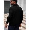 imageRuncati Mens Shawl Collar Cardigan Sweater Button Down Ribbed Knit Sweaters Chunky Casual Cardigan with PocketsBlack