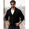 imageRuncati Mens Shawl Collar Cardigan Sweater Button Down Ribbed Knit Sweaters Chunky Casual Cardigan with PocketsBlack
