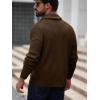 imageRuncati Mens Shawl Collar Cardigan Sweater Button Down Ribbed Knit Sweaters Chunky Casual Cardigan with PocketsBrown
