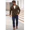 imageRuncati Mens Shawl Collar Cardigan Sweater Button Down Ribbed Knit Sweaters Chunky Casual Cardigan with PocketsBrown