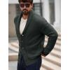imageRuncati Mens Shawl Collar Cardigan Sweater Button Down Ribbed Knit Sweaters Chunky Casual Cardigan with PocketsDark Grey