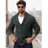 imageRuncati Mens Shawl Collar Cardigan Sweater Button Down Ribbed Knit Sweaters Chunky Casual Cardigan with PocketsDark Grey