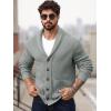 imageRuncati Mens Shawl Collar Cardigan Sweater Button Down Ribbed Knit Sweaters Chunky Casual Cardigan with PocketsGrey