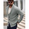 imageRuncati Mens Shawl Collar Cardigan Sweater Button Down Ribbed Knit Sweaters Chunky Casual Cardigan with PocketsGrey