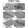 imageRuncati Mens Shawl Collar Cardigan Sweater Button Down Ribbed Knit Sweaters Chunky Casual Cardigan with PocketsGrey