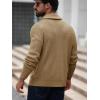 imageRuncati Mens Shawl Collar Cardigan Sweater Button Down Ribbed Knit Sweaters Chunky Casual Cardigan with PocketsKhaki