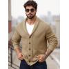 imageRuncati Mens Shawl Collar Cardigan Sweater Button Down Ribbed Knit Sweaters Chunky Casual Cardigan with PocketsKhaki