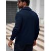 imageRuncati Mens Shawl Collar Cardigan Sweater Button Down Ribbed Knit Sweaters Chunky Casual Cardigan with PocketsNavy