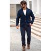 imageRuncati Mens Shawl Collar Cardigan Sweater Button Down Ribbed Knit Sweaters Chunky Casual Cardigan with PocketsNavy