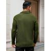 imageRuncati Mens Shawl Collar Cardigan Sweater Button Down Textured Knit Sweaters Casual Chunky Cardigan with PocketsArmy Green