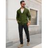 imageRuncati Mens Shawl Collar Cardigan Sweater Button Down Textured Knit Sweaters Casual Chunky Cardigan with PocketsArmy Green
