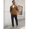 imageRuncati Mens Shawl Collar Cardigan Sweater Button Down Textured Knit Sweaters Casual Chunky Cardigan with PocketsBrown