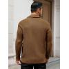 imageRuncati Mens Shawl Collar Cardigan Sweater Button Down Textured Knit Sweaters Casual Chunky Cardigan with PocketsBrown