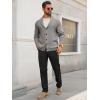 imageRuncati Mens Shawl Collar Cardigan Sweater Button Down Textured Knit Sweaters Casual Chunky Cardigan with PocketsGrey