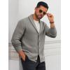 imageRuncati Mens Shawl Collar Cardigan Sweater Button Down Textured Knit Sweaters Casual Chunky Cardigan with PocketsGrey