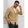 imageRuncati Mens Shawl Collar Cardigan Sweater Button Down Textured Knit Sweaters Casual Chunky Cardigan with PocketsKhaki