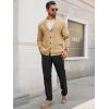 imageRuncati Mens Shawl Collar Cardigan Sweater Button Down Textured Knit Sweaters Casual Chunky Cardigan with PocketsKhaki