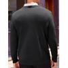 imageRuncati Mens V Neck Sweater Cable Knit Long Sleeve Casual Ribbed Twisted Pullover SweatersBlack
