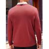 imageRuncati Mens V Neck Sweater Cable Knit Long Sleeve Casual Ribbed Twisted Pullover SweatersBurgundy