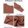 imageRuncati Mens V Neck Sweater Cable Knit Long Sleeve Casual Ribbed Twisted Pullover SweatersCoffee