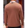 imageRuncati Mens V Neck Sweater Cable Knit Long Sleeve Casual Ribbed Twisted Pullover SweatersCoffee