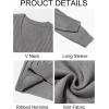imageRuncati Mens V Neck Sweater Cable Knit Long Sleeve Casual Ribbed Twisted Pullover SweatersGrey