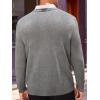 imageRuncati Mens V Neck Sweater Cable Knit Long Sleeve Casual Ribbed Twisted Pullover SweatersGrey