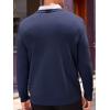 imageRuncati Mens V Neck Sweater Cable Knit Long Sleeve Casual Ribbed Twisted Pullover SweatersNavy Blue