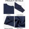 imageRuncati Mens V Neck Sweater Cable Knit Long Sleeve Casual Ribbed Twisted Pullover SweatersNavy Blue