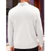 imageRuncati Mens V Neck Sweater Cable Knit Long Sleeve Casual Ribbed Twisted Pullover SweatersWhite