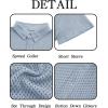 imageRuncati Mens Button Down Shirt Knit Crochet Hollow Out Short Sleeve Sweater Casual Summer TopsLight Blue