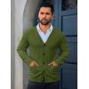 imageRuncati Mens Cardigan Sweaters V Neck Button Down Long Sleeve Casual Cardigan Slim Fit Knit Sweater with PocketsArmy Green
