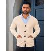 imageRuncati Mens Cardigan Sweaters V Neck Button Down Long Sleeve Casual Cardigan Slim Fit Knit Sweater with PocketsBeige