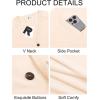 imageRuncati Mens Cardigan Sweaters V Neck Button Down Long Sleeve Casual Cardigan Slim Fit Knit Sweater with PocketsBeige
