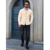 imageRuncati Mens Cardigan Sweaters V Neck Button Down Long Sleeve Casual Cardigan Slim Fit Knit Sweater with PocketsBeige