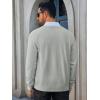 imageRuncati Mens Cardigan Sweaters V Neck Button Down Long Sleeve Casual Cardigan Slim Fit Knit Sweater with PocketsLight Grey