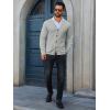 imageRuncati Mens Cardigan Sweaters V Neck Button Down Long Sleeve Casual Cardigan Slim Fit Knit Sweater with PocketsLight Grey