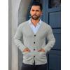 imageRuncati Mens Cardigan Sweaters V Neck Button Down Long Sleeve Casual Cardigan Slim Fit Knit Sweater with PocketsLight Grey