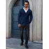 imageRuncati Mens Cardigan Sweaters V Neck Button Down Long Sleeve Casual Cardigan Slim Fit Knit Sweater with PocketsNavy
