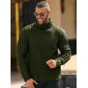 imageRuncati Mens Chunky Turtleneck Sweaters Cable Knitted Casual Slim Fit Fall Winter Warm Pullover SweaterArmy Green