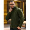 imageRuncati Mens Chunky Turtleneck Sweaters Cable Knitted Casual Slim Fit Fall Winter Warm Pullover SweaterArmy Green