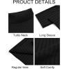 imageRuncati Mens Chunky Turtleneck Sweaters Cable Knitted Casual Slim Fit Fall Winter Warm Pullover SweaterBlack
