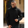 imageRuncati Mens Chunky Turtleneck Sweaters Cable Knitted Casual Slim Fit Fall Winter Warm Pullover SweaterBlack