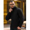 imageRuncati Mens Chunky Turtleneck Sweaters Cable Knitted Casual Slim Fit Fall Winter Warm Pullover SweaterBlack