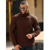 imageRuncati Mens Chunky Turtleneck Sweaters Cable Knitted Casual Slim Fit Fall Winter Warm Pullover SweaterCoffee