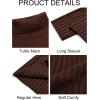 imageRuncati Mens Chunky Turtleneck Sweaters Cable Knitted Casual Slim Fit Fall Winter Warm Pullover SweaterCoffee